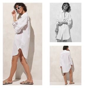 J. Crew Relaxed-fit beach Shirt in Linen-Cotton blend white NEW plus size 2X